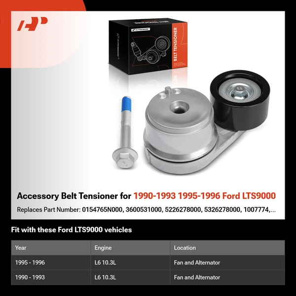 Accessory Belt Tensioner for 1990-1993 1995-1996 Ford LTS9000