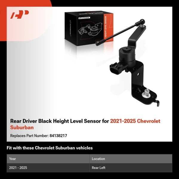 Rear Driver Black Height Level Sensor for 2021-2025 Chevrolet Suburban