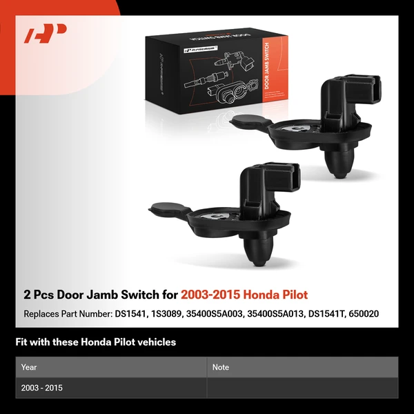 2 Pcs Door Jamb Switch for 2003-2015 Honda Pilot