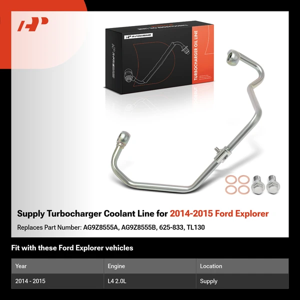 Supply Turbocharger Coolant Line for 2014-2015 Ford Explorer