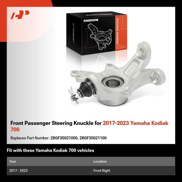 Front Passenger Steering Knuckle for 2017-2023 Yamaha Kodiak 700