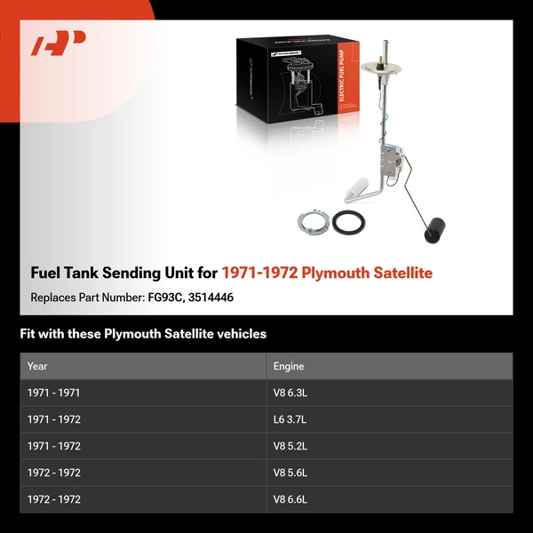 Fuel Tank Sending Unit for 1971-1972 Plymouth Satellite