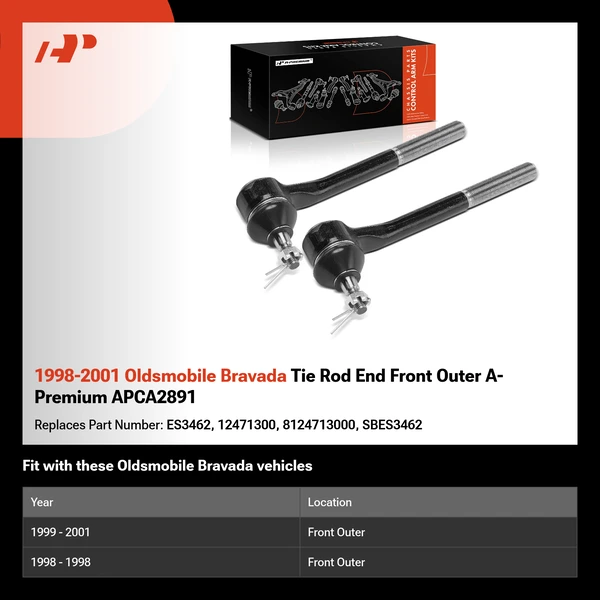 1998-2001 Oldsmobile Bravada Tie Rod End Front Outer A-Premium APCA2891