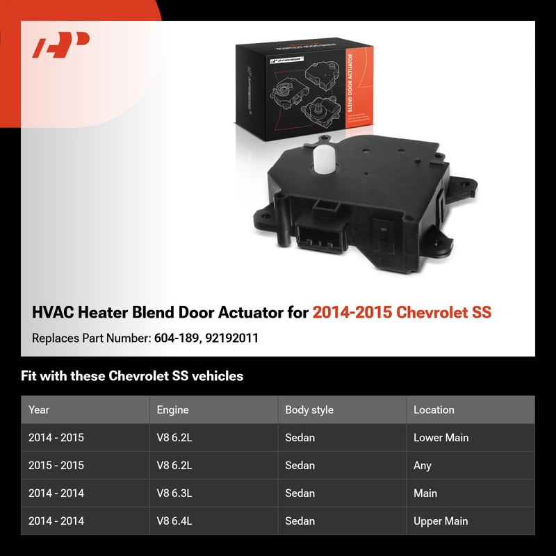 HVAC Heater Blend Door Actuator for 2014-2015 Chevrolet SS