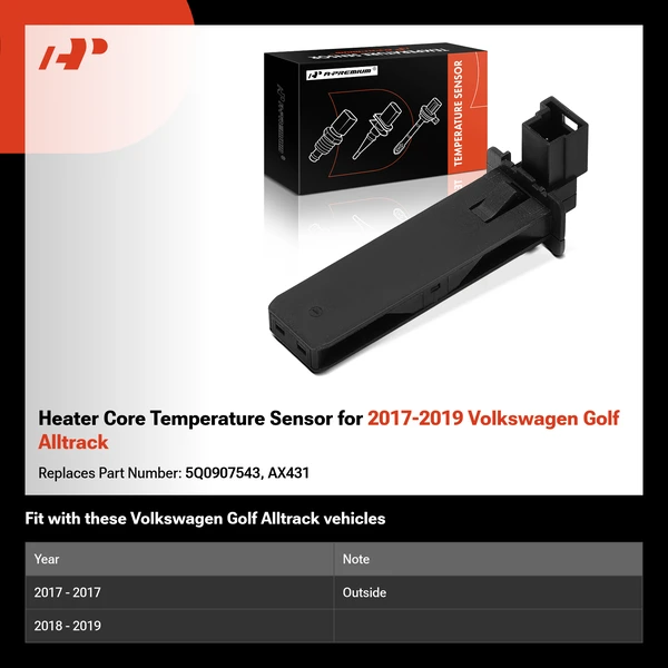 Heater Core Temperature Sensor for 2017-2019 Volkswagen Golf Alltrack