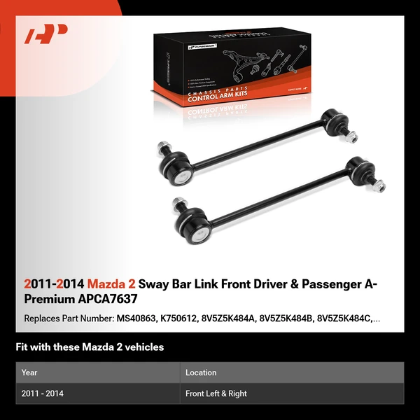 2011-2014 Mazda 2 Sway Bar Link Front Driver & Passenger A-Premium APCA7637