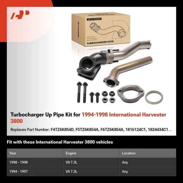 Turbocharger Up Pipe Kit for 1994-1998 International Harvester 3800