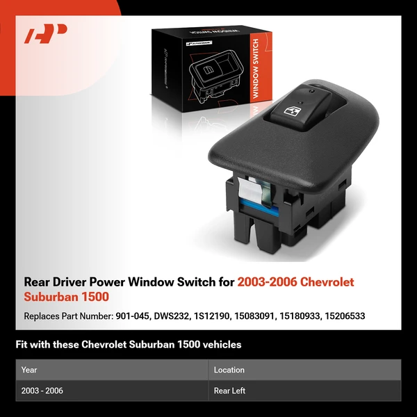 Rear Driver Power Window Switch for 2003-2006 Chevrolet Suburban 1500