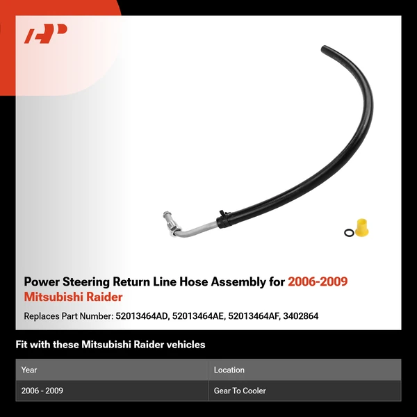 Power Steering Return Line Hose Assembly for 2006-2009 Mitsubishi Raider