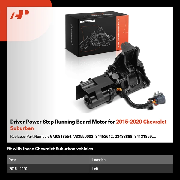 Driver Power Step Running Board Motor for 2015-2020 Chevrolet Suburban