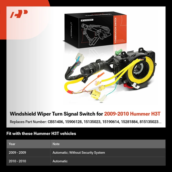 Windshield Wiper Turn Signal Switch for 2009-2010 Hummer H3T