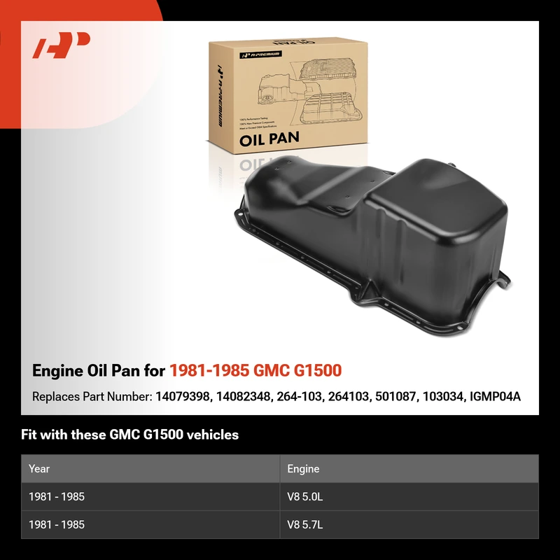 Engine Oil Pan for 1981-1985 GMC G1500