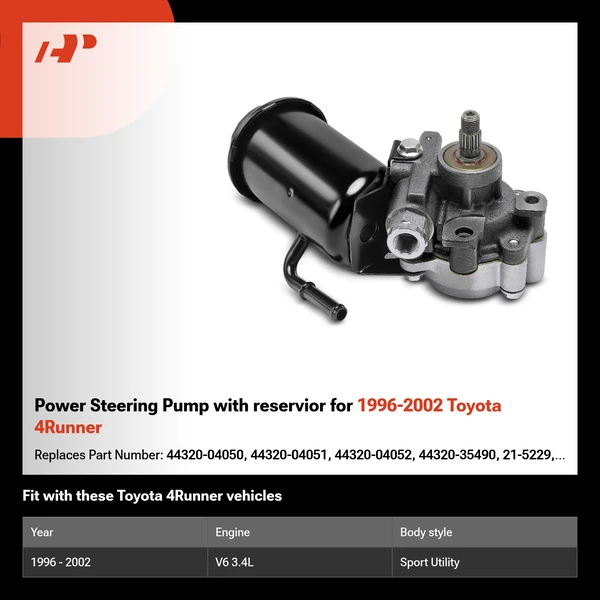 Power Steering Pump with reservior  for 1996-2002 Toyota 4Runner