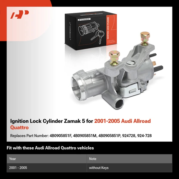 Ignition Lock Cylinder Zamak 5 for 2001-2005 Audi Allroad Quattro