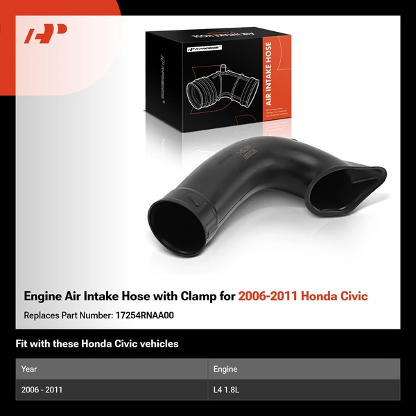 Engine Air Intake Hose with Clamp for 2006-2011 Honda Civic