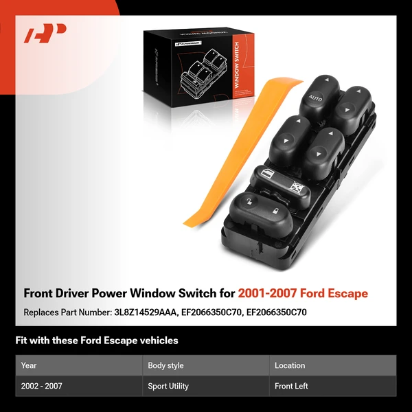 Front Driver Power Window Switch for 2001-2007 Ford Escape