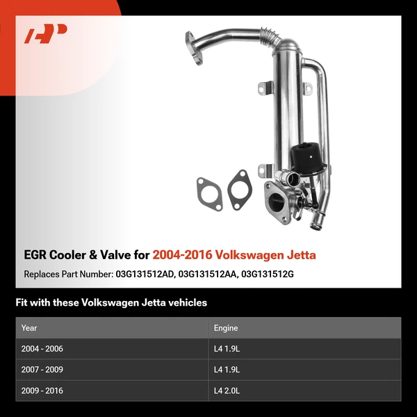 EGR Cooler & Valve for 2004-2016 Volkswagen Jetta