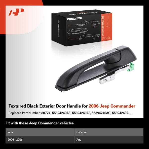 Textured Black Exterior Door Handle for 2006 Jeep Commander