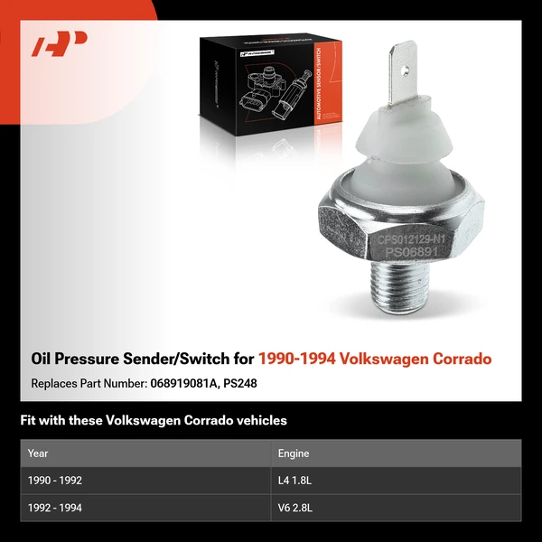 Oil Pressure Sender/Switch for 1990-1994 Volkswagen Corrado