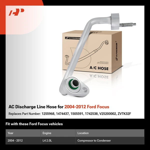 AC Discharge Line Hose for 2004-2012 Ford Focus