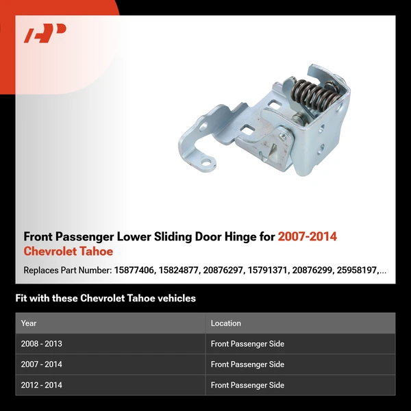 Front Passenger Lower Sliding Door Hinge for 2007-2014 Chevrolet Tahoe