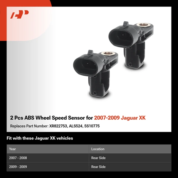 2 Pcs ABS Wheel Speed Sensor for 2007-2009 Jaguar XK