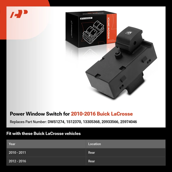 Power Window Switch for 2010-2016 Buick LaCrosse