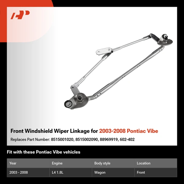 Front Windshield Wiper Linkage for 2003-2008 Pontiac Vibe