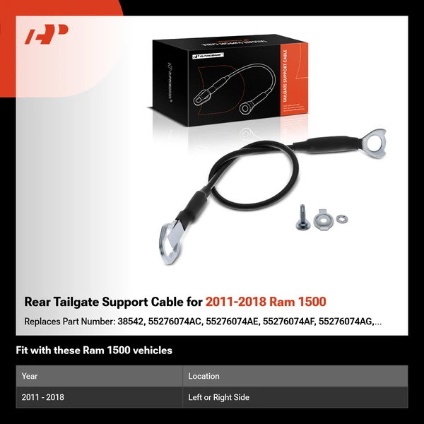 Rear Tailgate Support Cable for 2011-2018 Ram 1500