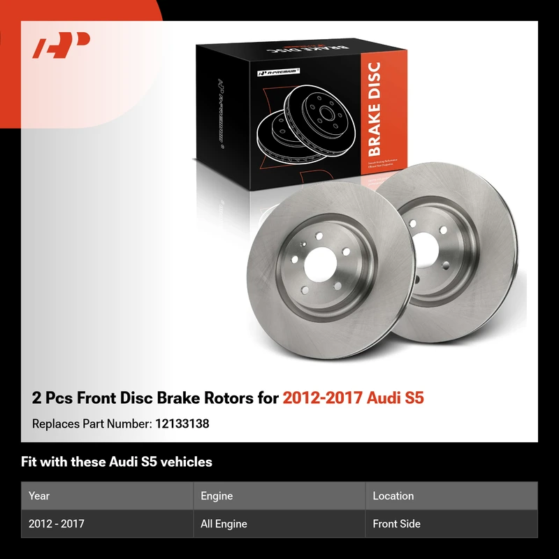 2 Pcs Front Disc Brake Rotors for 2012-2017 Audi S5