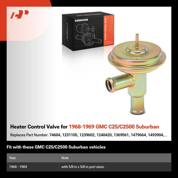 Heater Control Valve for 1968-1969 GMC C25/C2500 Suburban