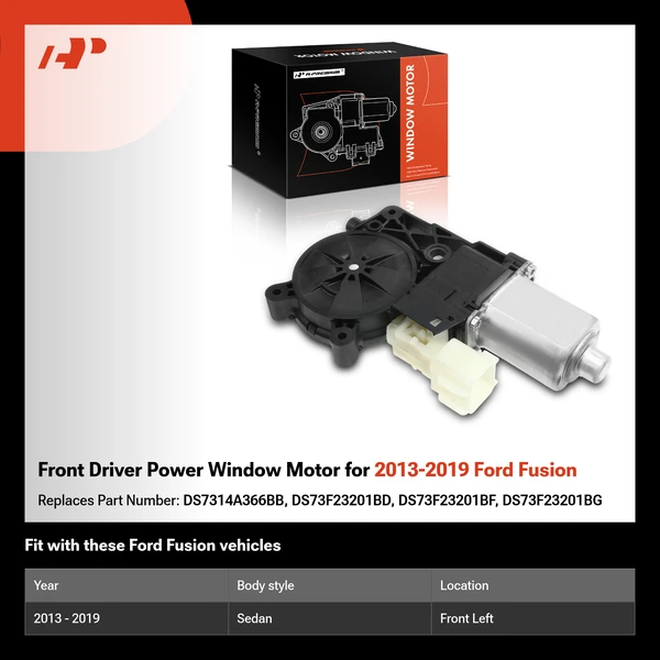 Front Driver Power Window Motor for 2013-2019 Ford Fusion