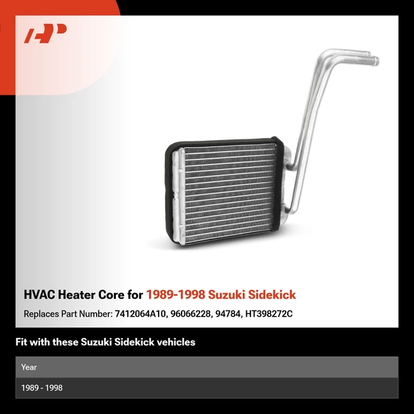 HVAC Heater Core for 1989-1998 Suzuki Sidekick