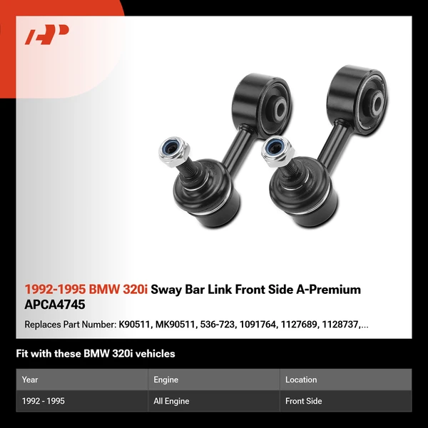 1992-1995 BMW 320i Sway Bar Link Front Side A-Premium APCA4745