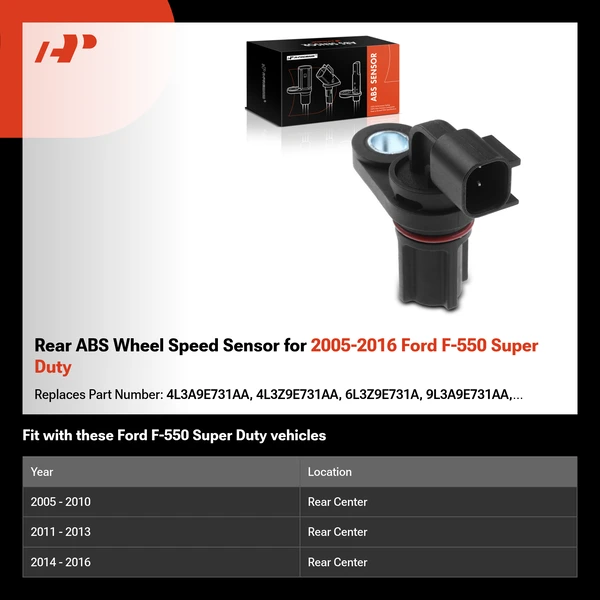 Rear ABS Wheel Speed Sensor for 2005-2016 Ford F-550 Super Duty