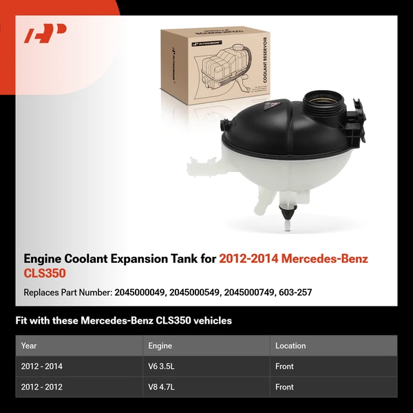 Engine Coolant Expansion Tank for 2012-2014 Mercedes-Benz CLS350