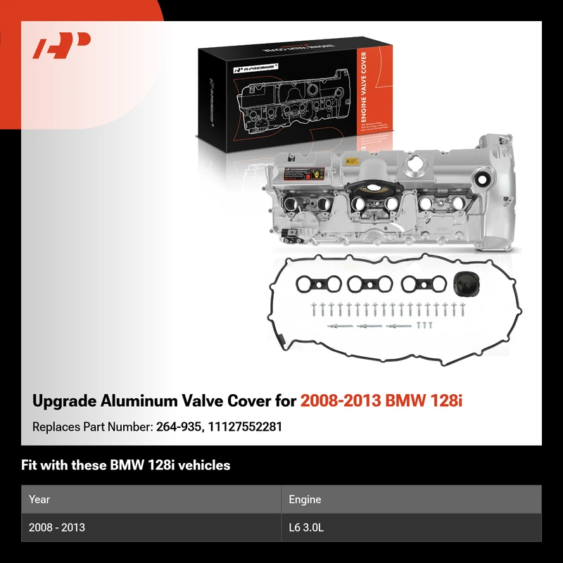 Upgrade Aluminum Valve Cover for 2008-2013 BMW 128i