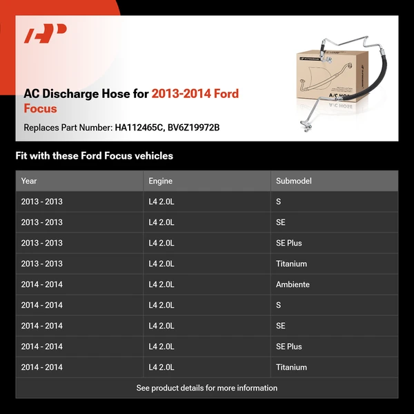 AC Discharge Hose for 2013-2014 Ford Focus