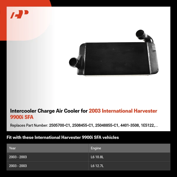 Intercooler Charge Air Cooler for 2003 International Harvester 9900i SFA