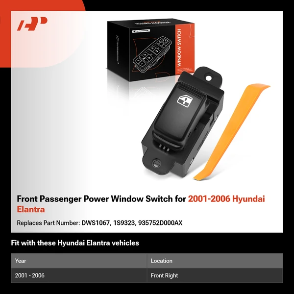 Front Passenger Power Window Switch for 2001-2006 Hyundai Elantra