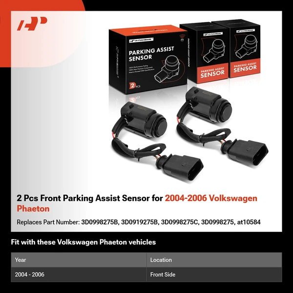 2 Pcs Front Parking Assist Sensor for 2004-2006 Volkswagen Phaeton