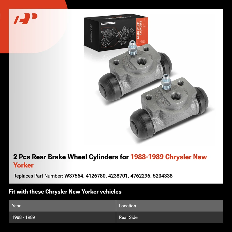 2 Pcs Rear Brake Wheel Cylinders for 1988-1989 Chrysler New Yorker