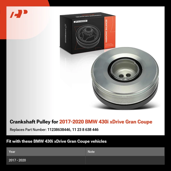 Crankshaft Pulley for 2017-2020 BMW 430i xDrive Gran Coupe