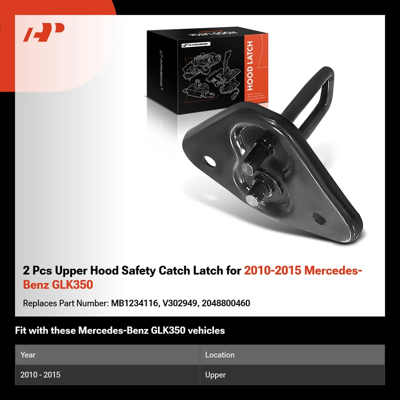 2 Pcs Upper Hood Safety Catch Latch for 2010-2015 Mercedes-Benz GLK350