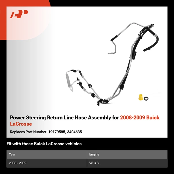 Power Steering Return Line Hose Assembly for 2008-2009 Buick LaCrosse