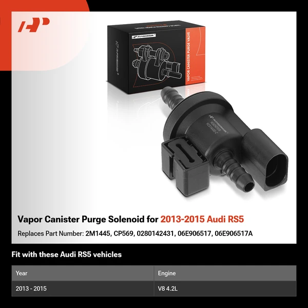 Vapor Canister Purge Solenoid for 2013-2015 Audi RS5