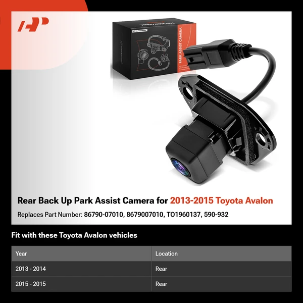 Rear Back Up Park Assist Camera for 2013-2015 Toyota Avalon