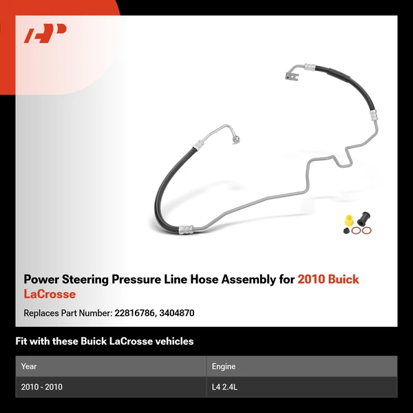 Power Steering Pressure Line Hose Assembly for 2010 Buick LaCrosse