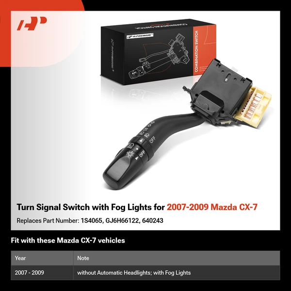 Turn Signal Switch with Fog Lights for 2007-2009 Mazda CX-7