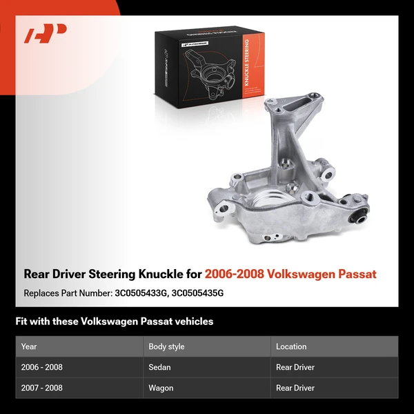 Rear Driver Steering Knuckle for 2006-2008 Volkswagen Passat